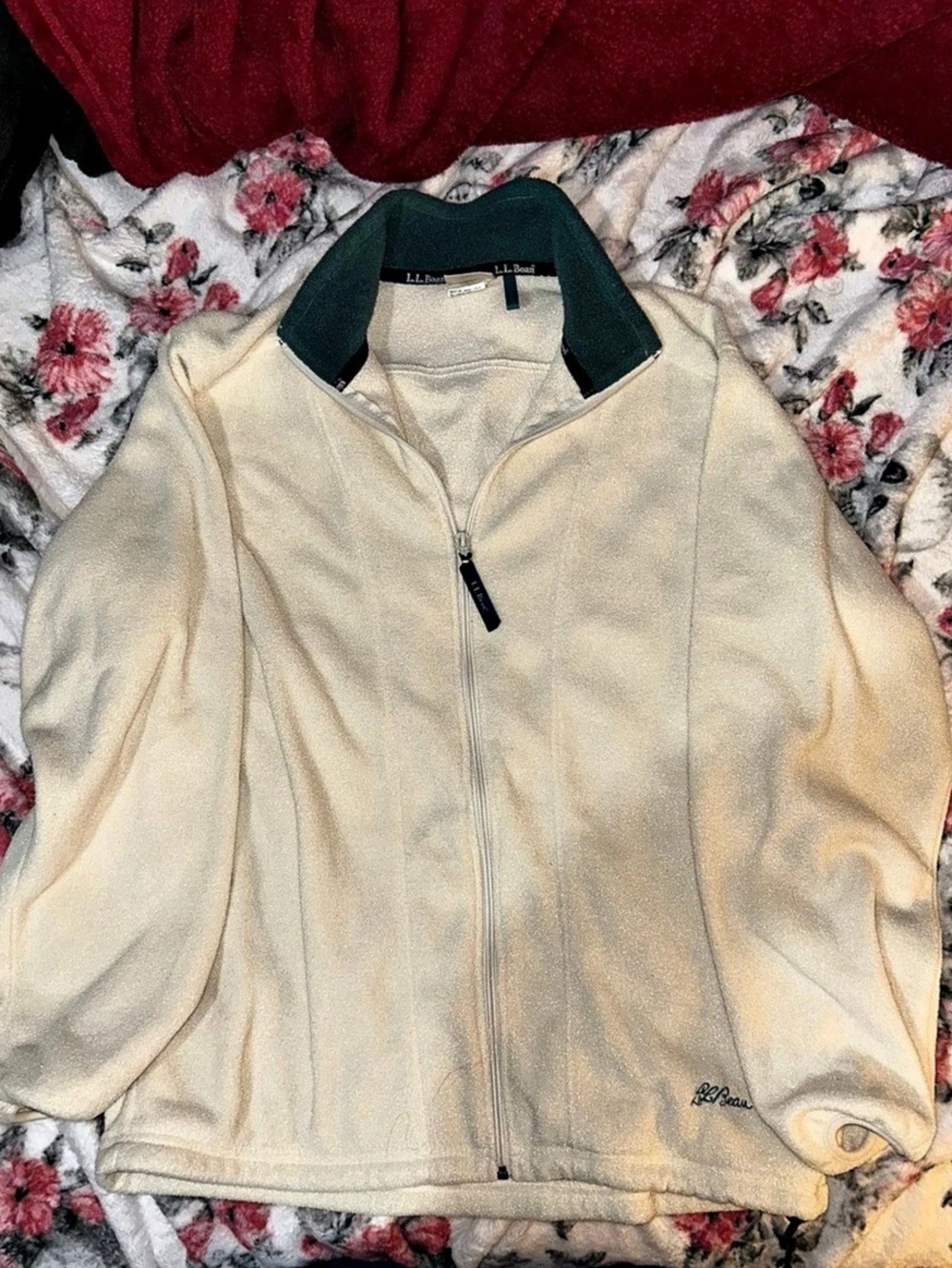 L.L.Bean Cream Full-Zip Fleece Jacket